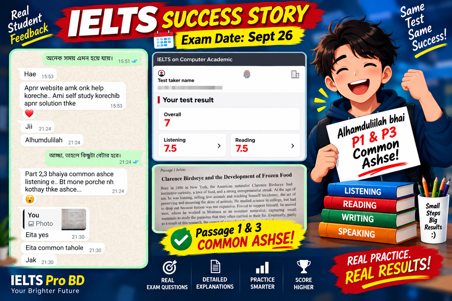 Success Story - Reading & Listening Score 7.5